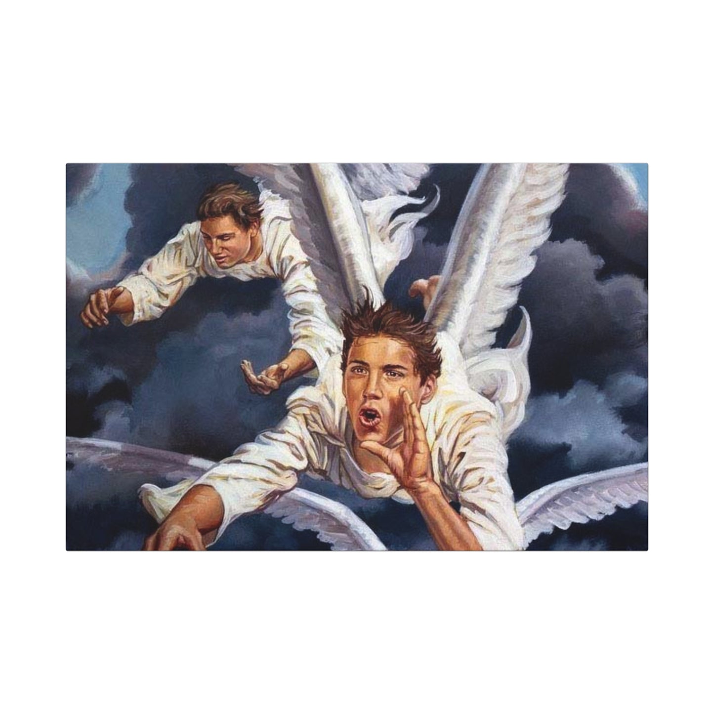 Angels' Last Warning Canvas Wrap — Religious Wall Art Print