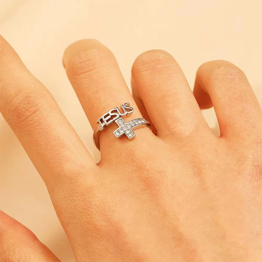 Elegant Silver Faith Ring