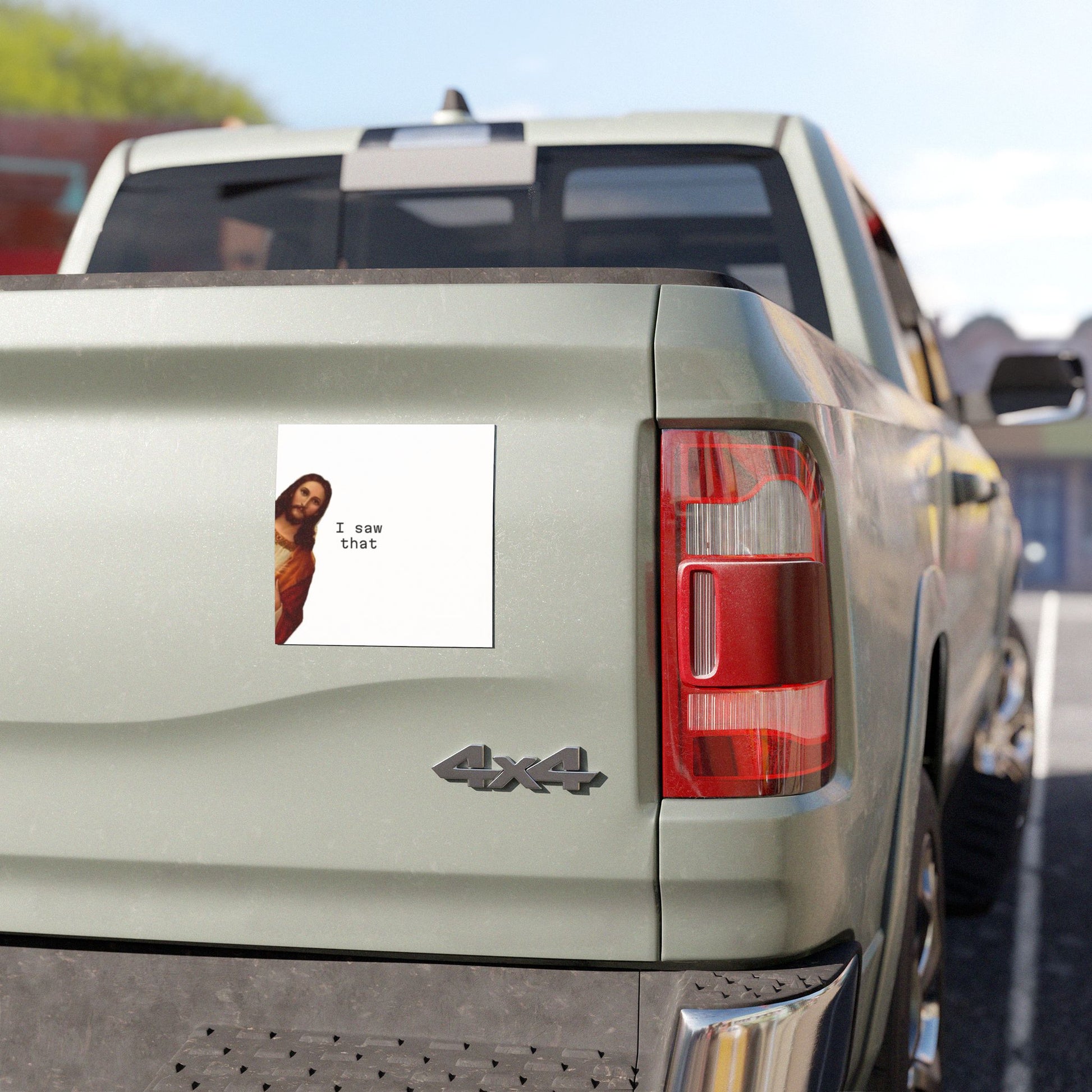 Jesus Corner "I Saw That" Car Magnet — Christian Faith Auto Decal - Image #0