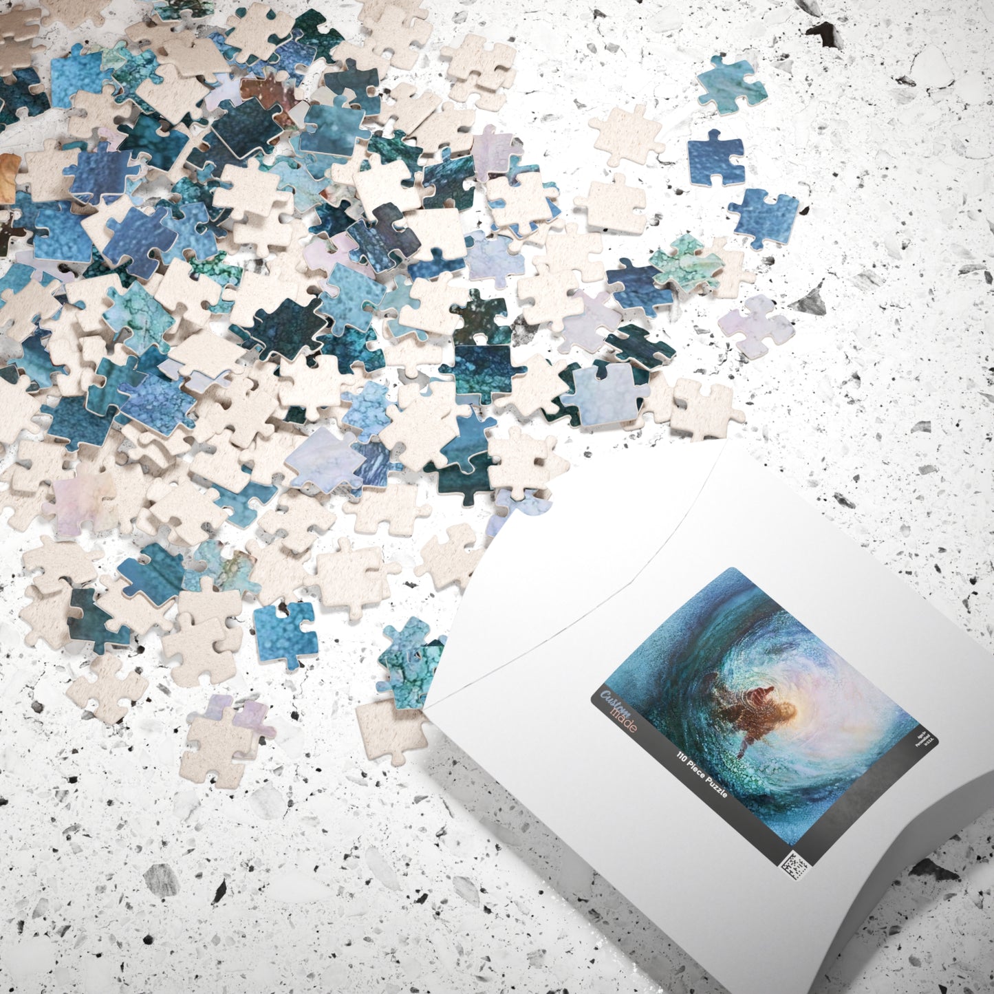 Ocean Wave Surfing Jigsaw Puzzle — Serene Blue Wave Art (110–1014 pcs)