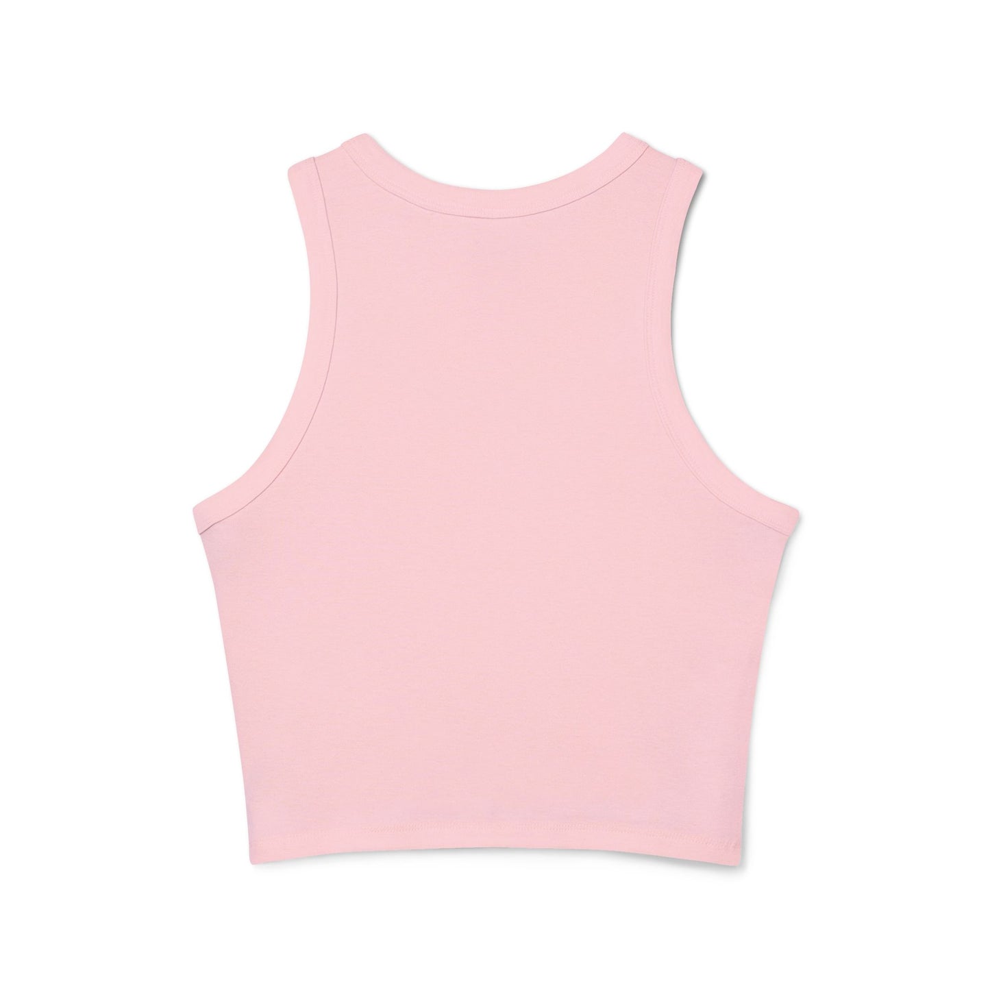 Copy of " I ❤️ making hell shake." Minimalist Ribbed Racer Tank — Women's Cropped Graphic Tank Top