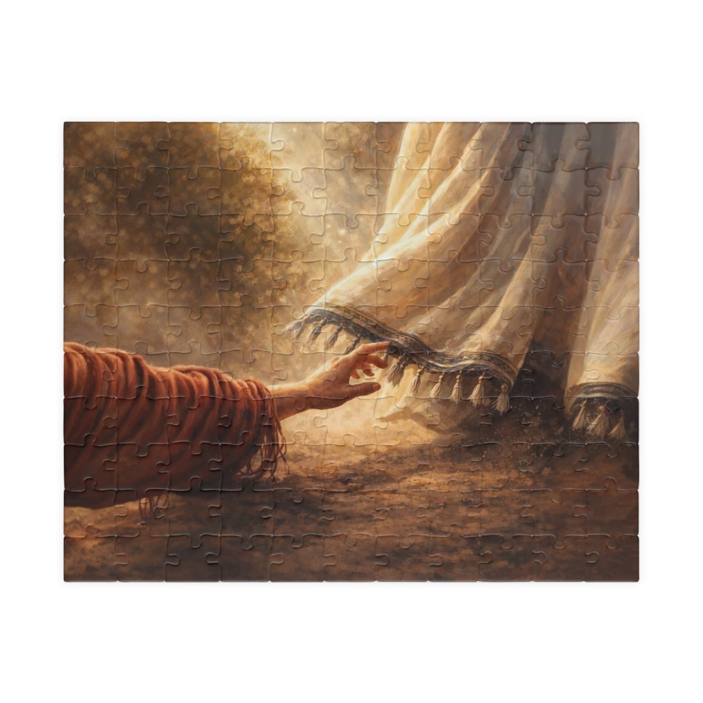 Faith-Inspired Touch Jigsaw Puzzle — "She Touched His Garment" (110–1014 pcs)