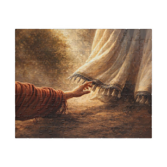 Faith-Inspired Touch Jigsaw Puzzle — "She Touched His Garment" (110–1014 pcs)