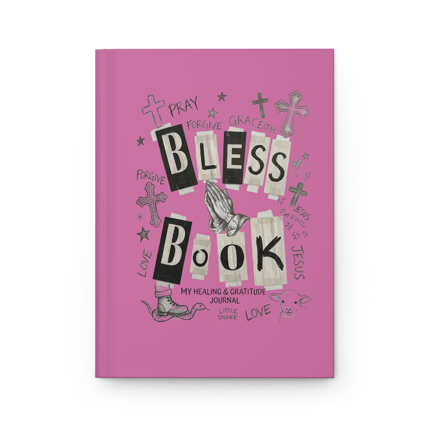 Bless Book Hardcover Journal — Pink Christian Prayer & Gratitude Notebook