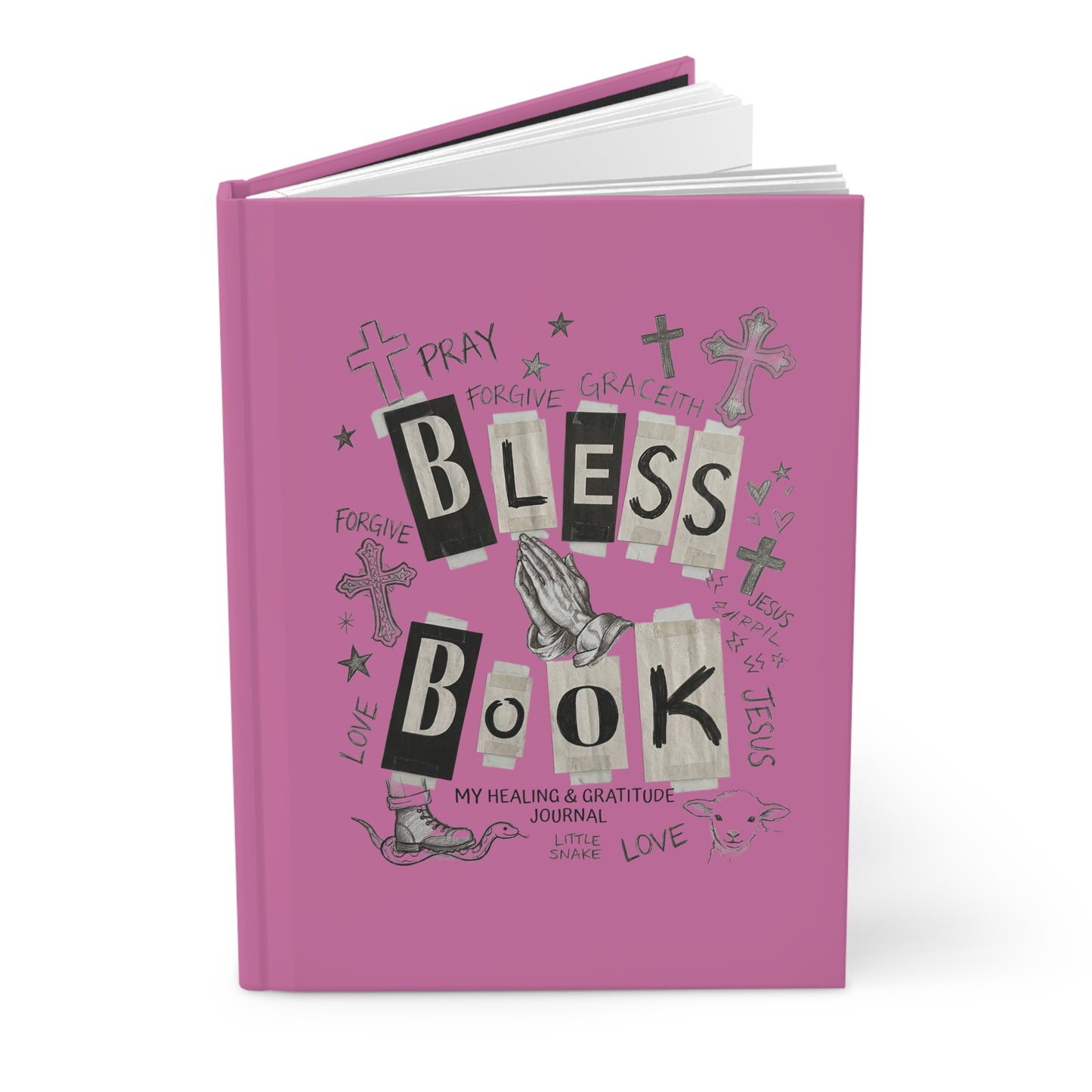 Bless Book Hardcover Journal — Pink Christian Prayer & Gratitude Notebook