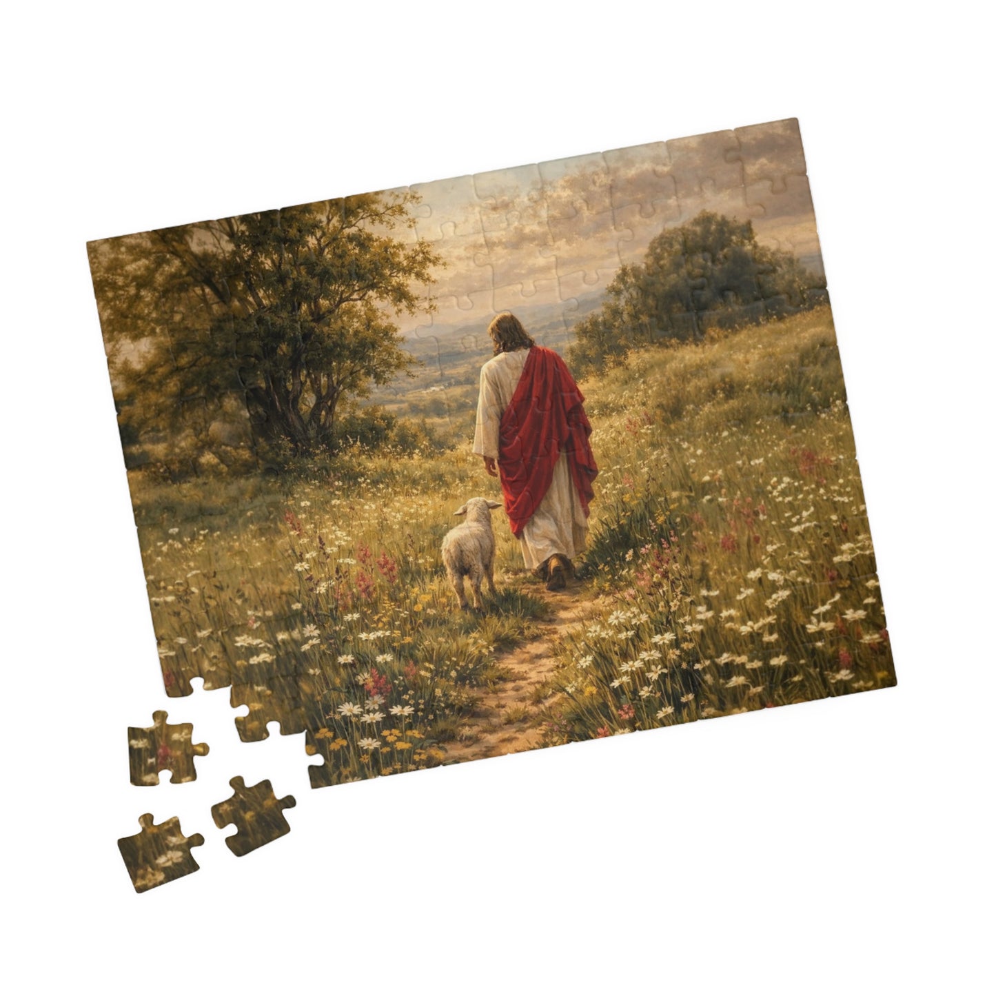 Jesus as The Good Shepherd Puzzle — Scenic Christian Jigsaw (110–1014 pcs)